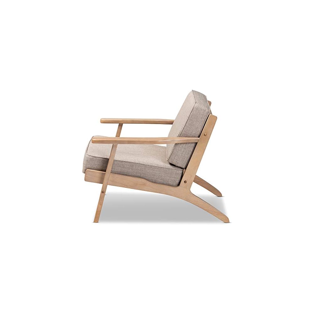 Baxton Studio Chairs, Light Grey/Antique Oak