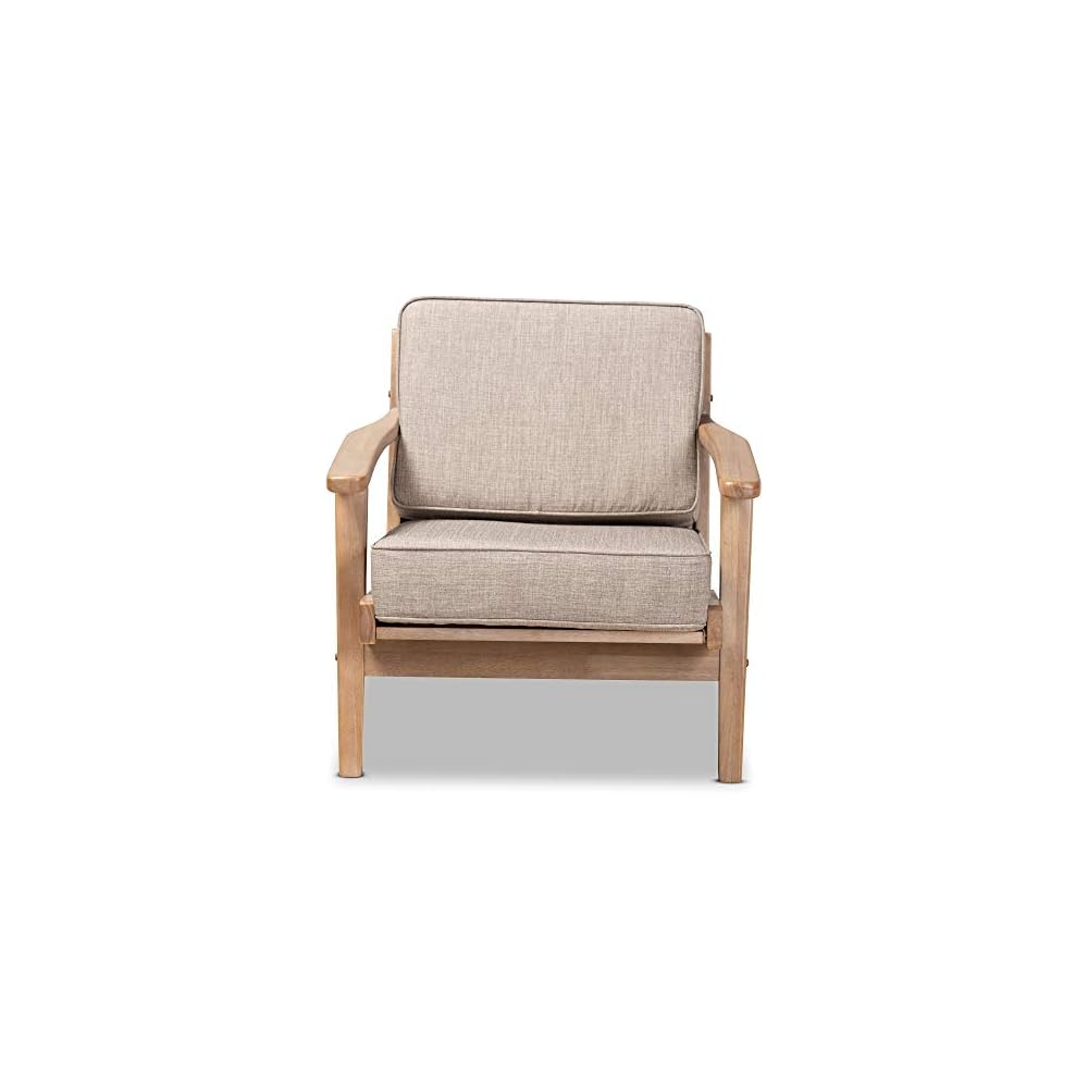 Baxton Studio Chairs, Light Grey/Antique Oak