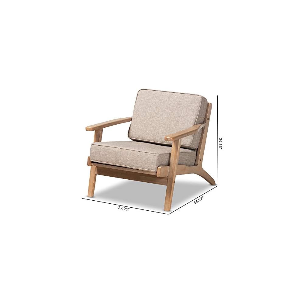 Baxton Studio Chairs, Light Grey/Antique Oak
