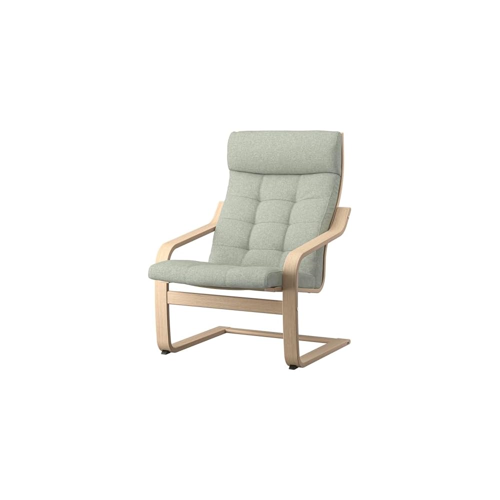 ProTuning POÄNG Armchair, white stained oak veneer/Gunnared light green