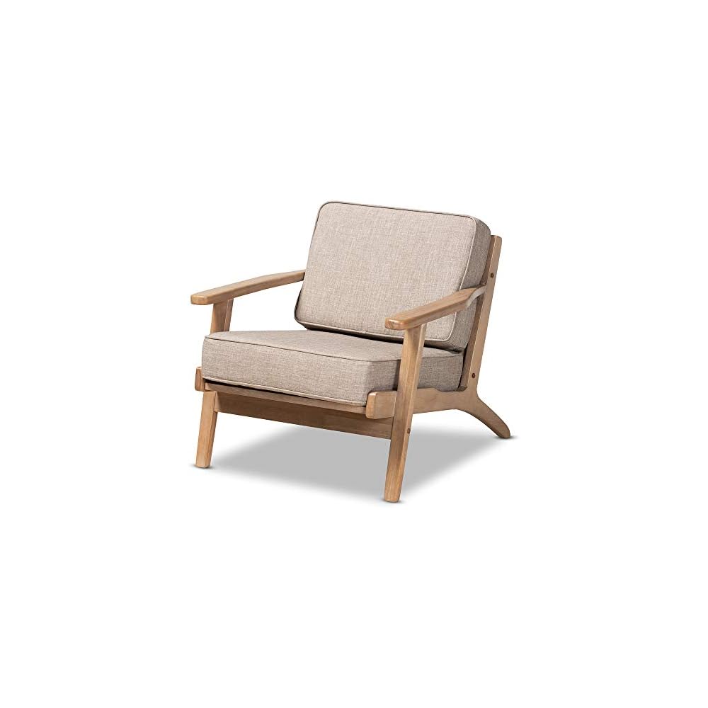 Baxton Studio Chairs, Light Grey/Antique Oak