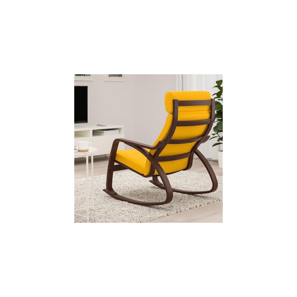 ProTuning POÄNG Rocking-chair, brown/Skiftebo yellow