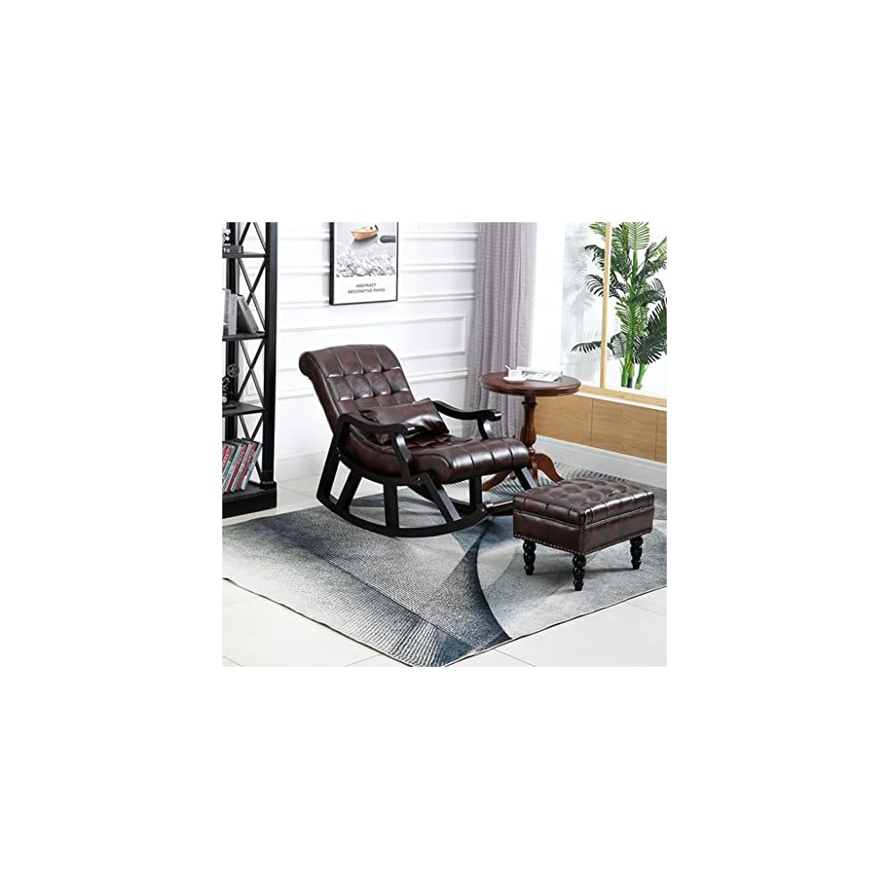 LSLYTQ Reclin Chair, Armchair Reclining, Single Lazy Rocking Chair, Upholsted for Bedroom Living Room