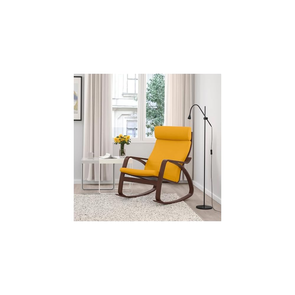 ProTuning POÄNG Rocking-chair, brown/Skiftebo yellow