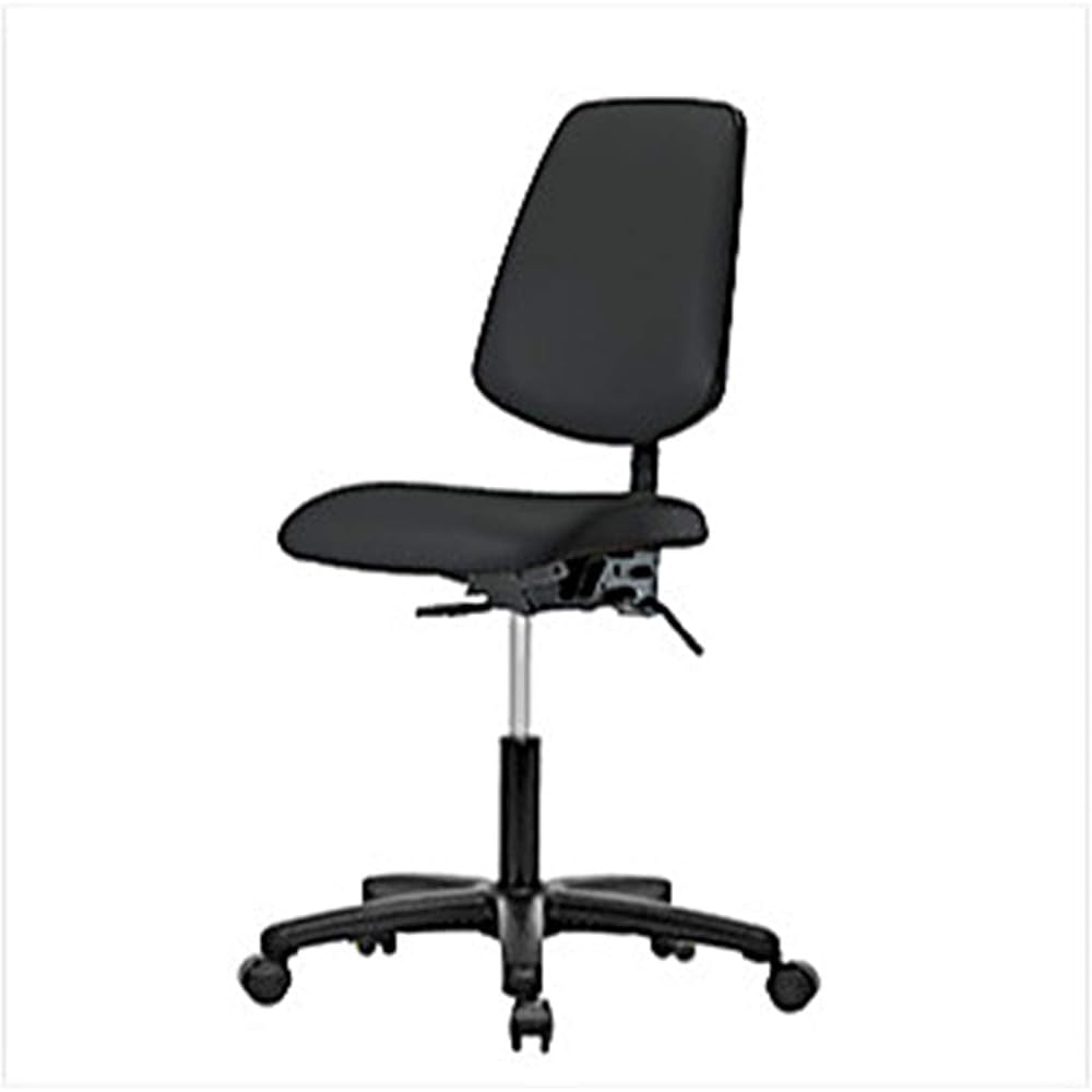 Thomas 1163N15 Vinyl Desk Height Chair with Medium Back Without Tilt, Nylon Base, Adjustable Arms, Glides, Burgundy