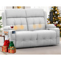 Loveseat Recliner, Oversized Massage Reclining Sofa Heavy Weight Capacity, RV Love Seat Chair Clearance with Storage, Cup Holders, Wall Hugger Couches for Living Room, Light Gray
