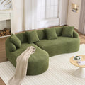 99" Boneless L Shaped Sectional Couch with Curved Backrest
